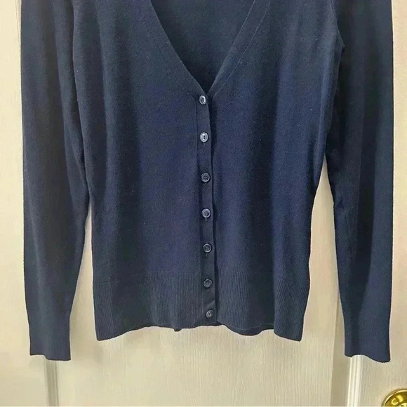 Ricki’s Cardigan V Neck Button Front Fitted Blue Size Small - Picture 7 of 16